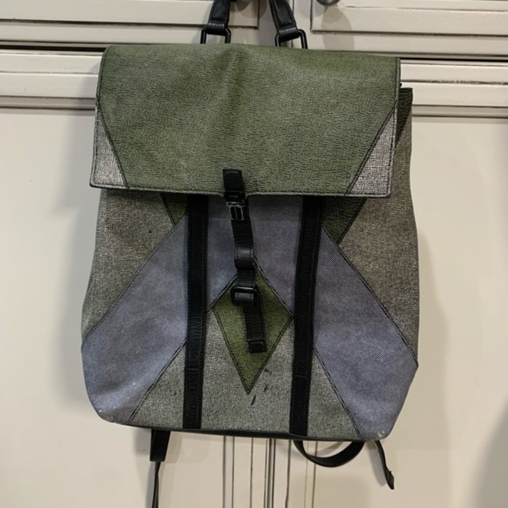 Kenzo Calfskin laptop gray square backpack